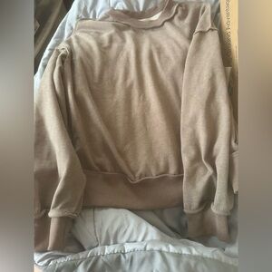 Women's Tan Crew Neck Sweater